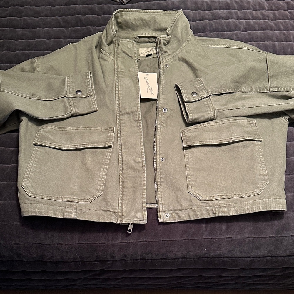Universal Thread Olive Utility Zip Jacket - sz La… - image 1